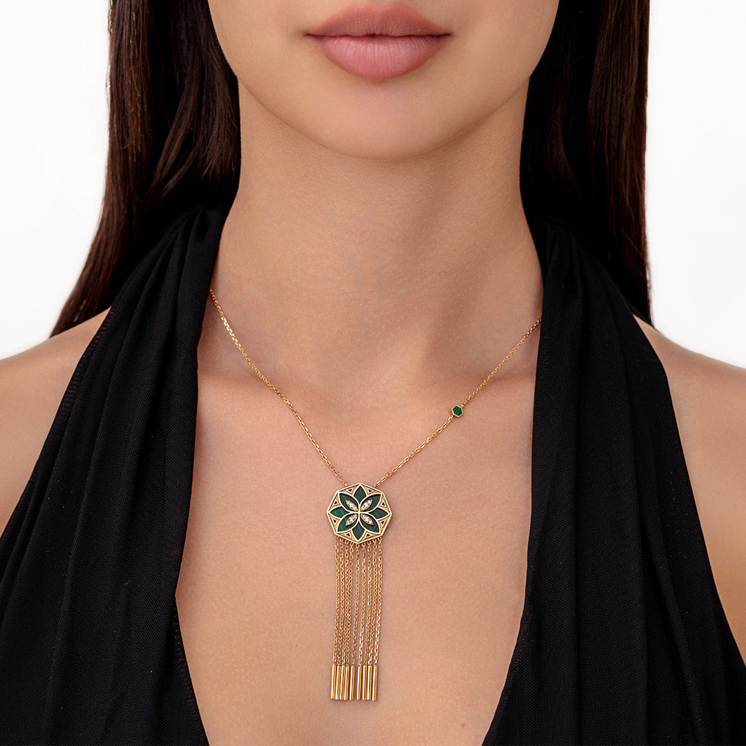 Ward Turath Dangling Necklace - Samra Jewellery - Diamond Jewellery - TURATH